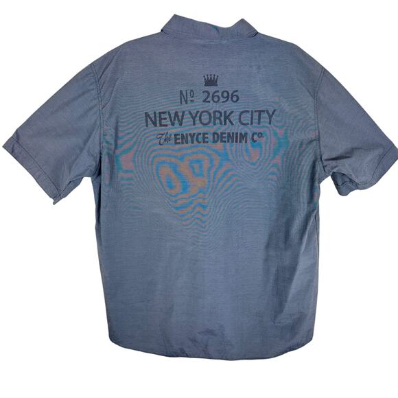 ENYCE Gray Collared Short Sleeve Graphic Casual Button Up Shirt Men's Size XL - Picture 2 of 5